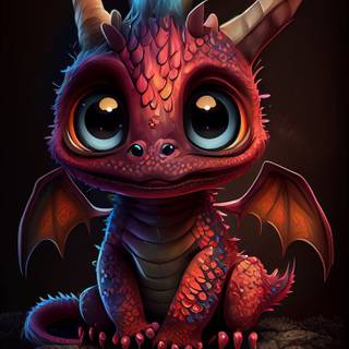 Cute baby dragon art wallpaper