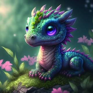 Cute baby dragon art wallpaper