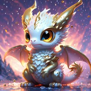 Cute baby dragon art wallpaper