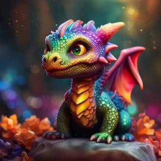 Cute baby dragon art wallpaper
