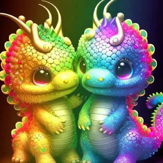 Cute baby dragon art wallpaper