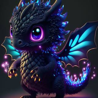 Cute baby dragon art wallpaper