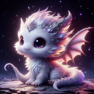 Cute baby dragon art wallpaper