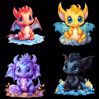 Cute baby dragon art wallpaper