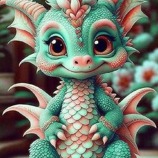 Cute baby dragon art wallpaper