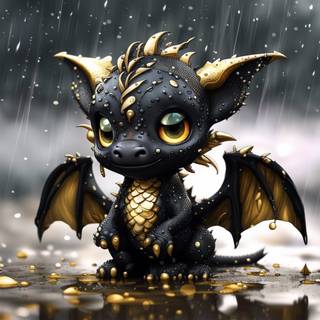 Cute baby dragon art wallpaper