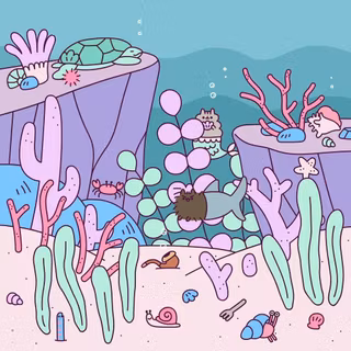 Pusheen mermaid wallpaper