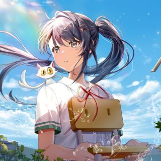 Suzume cat wallpaper