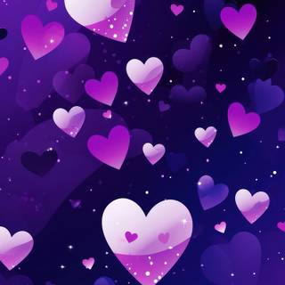 Glowing hearts wallpaper