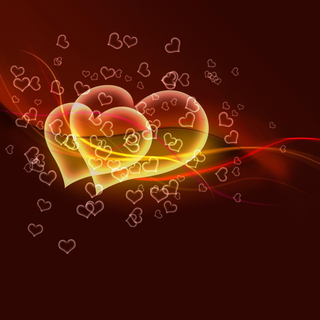 Glowing hearts wallpaper