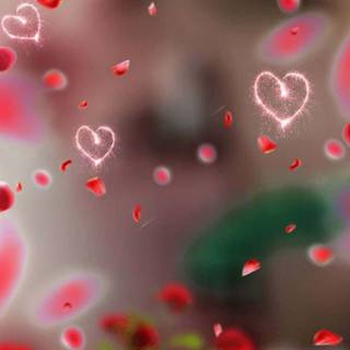 Glowing hearts wallpaper