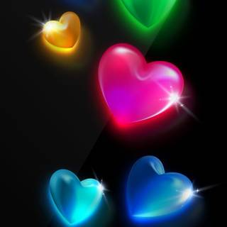 Glowing hearts wallpaper