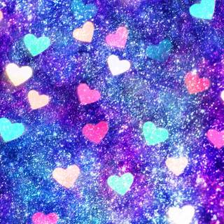 Glowing hearts wallpaper