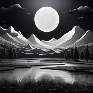 Black and white landscape wallpaper