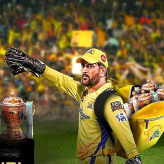 Dhoni trophy wallpaper