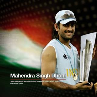Dhoni trophy wallpaper