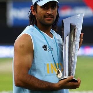 Dhoni trophy wallpaper