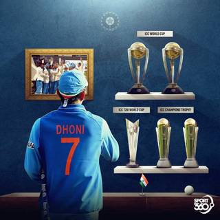 Dhoni trophy wallpaper
