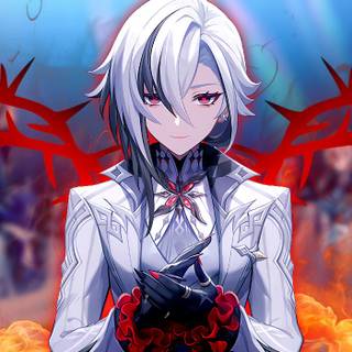 Arlecchino Genshin desktop wallpaper