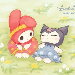 My Melody and Kuromi summer wallpaper