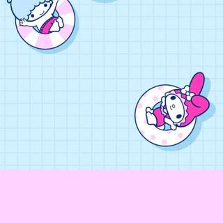 My Melody and Kuromi summer wallpaper