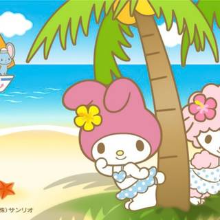 My Melody and Kuromi summer wallpaper