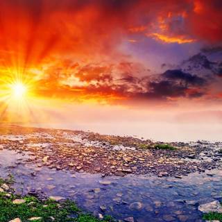 Spring sunset HD wallpaper