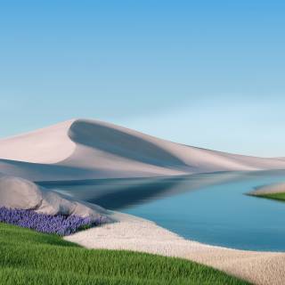 Sunny spring lake wallpaper