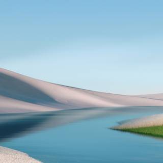 Sunny spring lake wallpaper