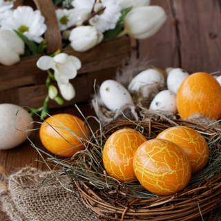 Spring baskets wallpaper