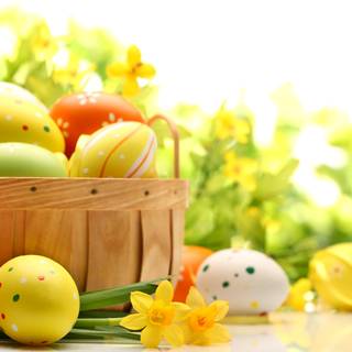 Spring baskets wallpaper
