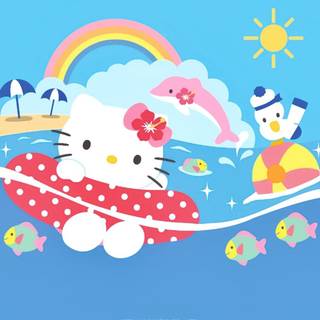 Cute Hello Kitty summer wallpaper