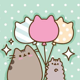 Kawaii summer Pusheen wallpaper