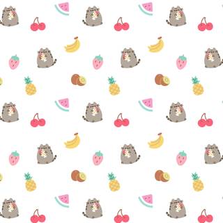 Kawaii summer Pusheen wallpaper