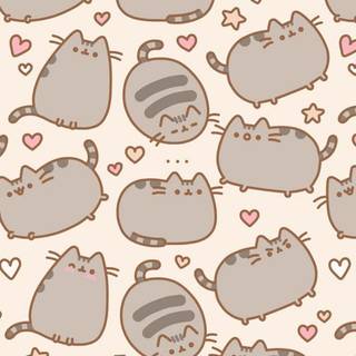 Kawaii summer Pusheen wallpaper