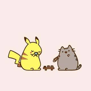 Kawaii summer Pusheen wallpaper