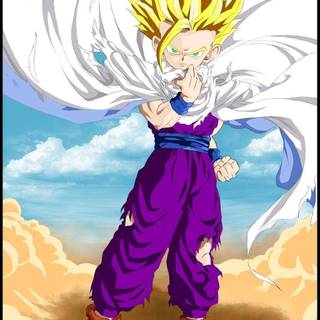 Gohan caped phone wallpaper