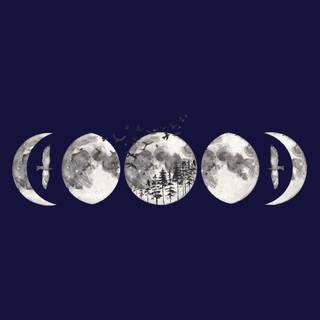 Minimalist moon phases wallpaper