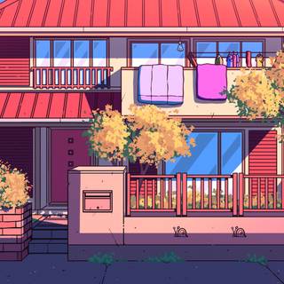 Anime house 4k wallpaper