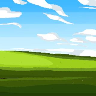 Pixel art green wallpaper