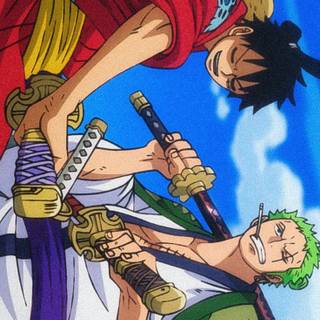 Luffy and Zoro phone wallpaper