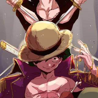 Luffy and Zoro phone wallpaper