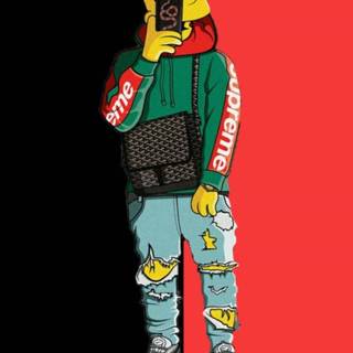 Supreme Bart iPhone wallpaper