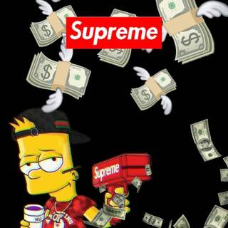 Supreme Bart iPhone wallpaper