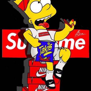 Supreme Bart iPhone wallpaper