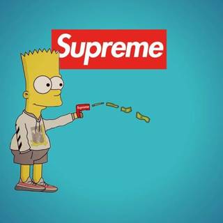 Supreme Bart iPhone wallpaper