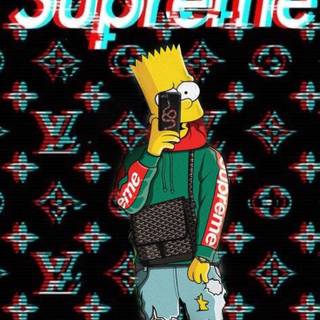 Supreme Bart iPhone wallpaper