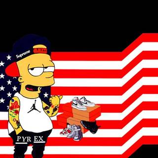 Supreme Bart iPhone wallpaper