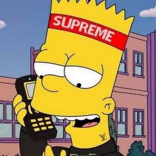 Supreme Bart iPhone wallpaper
