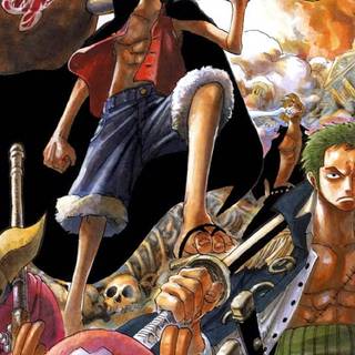 Luffy and Zoro phone wallpaper